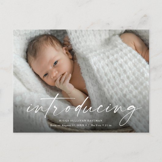 Script Introductie Baby Foto Bedankkaart Briefkaart (Voorkant)