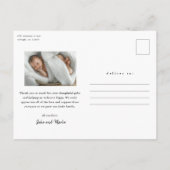 Script Introductie Baby Foto Bedankt Briefkaart (Achterkant)