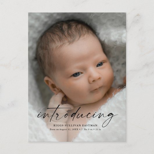 Script Introductie Baby Foto Bedankt Briefkaart (Voorkant)