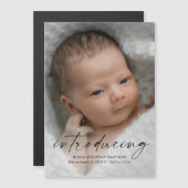 Script Introductie Baby Foto Bedankt Magnetische Uitnodiging (Voorkant / Achterkant)