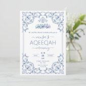 Script Islamic ornate border Baby Boy Aqiqah  Kaart (Staand voorkant)