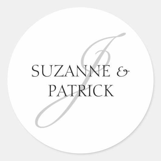 Script J Monogram Labels (Zilver / Zwart) (Voorkant)