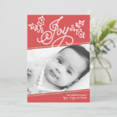 Script Joy Red | Kaart voor Kerstmis (Staand voorkant)