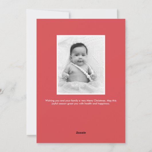 Script Joy Red | Kaart voor Kerstmis (Achterkant)