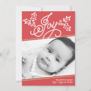 Script Joy Red Kaart voor Kerstmis