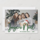 Script Joyeux Noel Photo Holiday Card Feestdagenkaart (Voorkant)