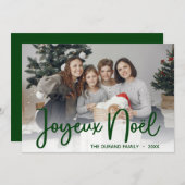 Script Joyeux Noel Photo Holiday Card Feestdagenkaart (Voorkant / Achterkant)