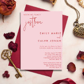 Script Just Love Pink Intimate Wedding Courthouse Kaart
