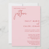 Script Just Love Pink Intimate Wedding Courthouse Kaart (Voorkant)