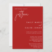 Script Just Love Red Intimate Wedding Courthouse Kaart (Voorkant)