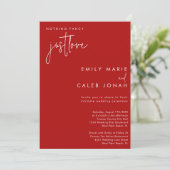Script Just Love Red Intimate Wedding Courthouse Kaart (Staand voorkant)