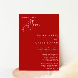 Script Just Love Red Intimate Wedding Courthouse Kaart