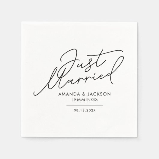 Script Just Married Wedding Reception Servet (Voorkant)