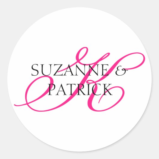 Script K Monogram Labels (Hot Pink / Black) (Voorkant)