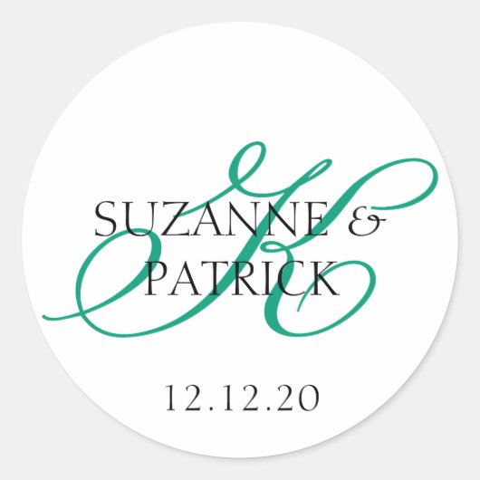 Script K Monogram Labels (Smaragd / Zwart) (Voorkant)