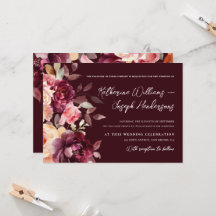 Script kalligrafie Boeket Bloemen Bourgogne Huweli