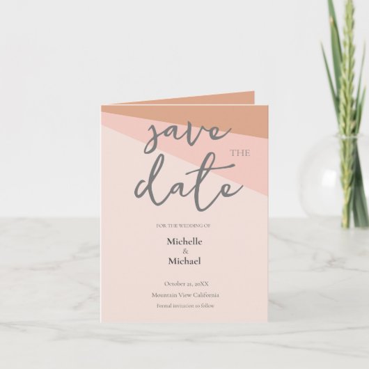 Script Kalligrafie Bruiloft Modern Save the Date (Voorkant)