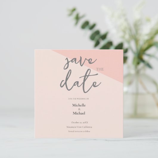 Script Kalligrafie Bruiloft Modern Save the Date (Staand voorkant)