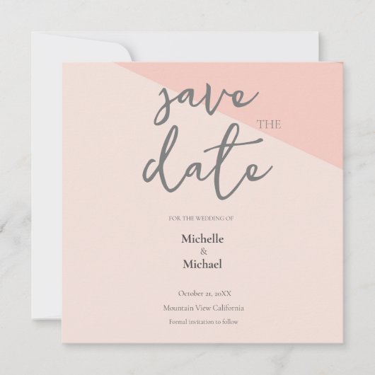 Script Kalligrafie Bruiloft Modern Save the Date (Voorkant)