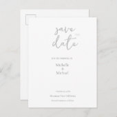 Script Kalligrafie Bruiloft Modern Save the Date Aankondigingskaart (Voorkant / Achterkant)