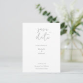 Script Kalligrafie Bruiloft Modern Save the Date Aankondigingskaart (Staand voorkant)