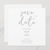 Script Kalligrafie Bruiloft Modern Save the Date Bedankkaart (Voorkant / Achterkant)