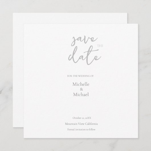 Script Kalligrafie Bruiloft Modern Save the Date Bedankkaart (Voorkant / Achterkant)