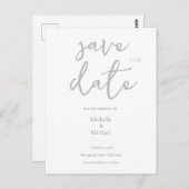 Script Kalligrafie Bruiloft Modern Save the Date Briefkaart (Voorkant / Achterkant)