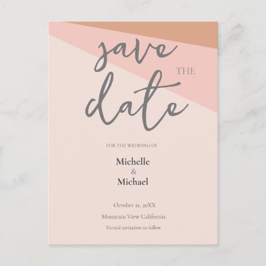 Script Kalligrafie Bruiloft Modern Save the Date Briefkaart (Voorkant)