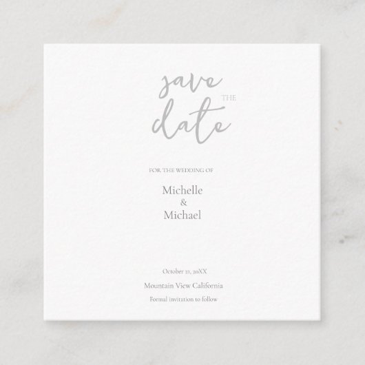Script Kalligrafie Bruiloft Modern Save the Date Informatiekaartje (Voorkant)