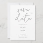 Script Kalligrafie Bruiloft Modern Save the Date Kaart (Voorkant)