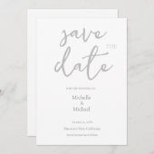 Script Kalligrafie Bruiloft Modern Save the Date Kaart (Voorkant / Achterkant)
