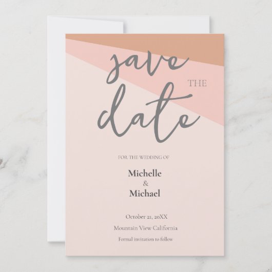 Script Kalligrafie Bruiloft Modern Save the Date Kaart (Voorkant)