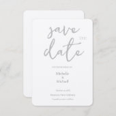 Script Kalligrafie Bruiloft Modern Save the Date RSVP Kaartje (Voorkant / Achterkant)