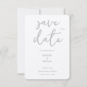 Script Kalligrafie Bruiloft Modern Save the Date RSVP Kaartje (Voorkant)