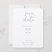Script Kalligrafie Bruiloft Modern Save the Date RSVP Kaartje (Voorkant)