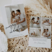 Script kalligrafie kerst boog foto feestdagenkaart