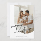 Script kalligrafie kerst boog foto feestdagenkaart (Voorkant)