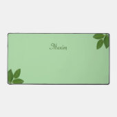 Script kalligrafie & laurierbladeren op limoengroe bureaumat (Voorkant)