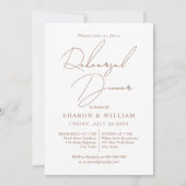 Script kalligrafie mocha, witte repetitie diner kaart (Voorkant)