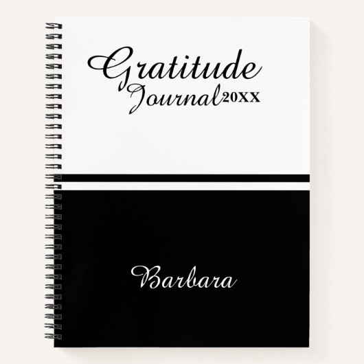 Script kalligrafie naam en jaar dankbaarheid dagbo notitieboek (Voorkant)