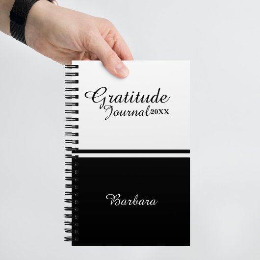 Script kalligrafie naam en jaar dankbaarheid dagbo notitieboek