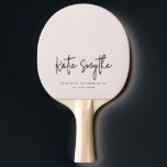 Script Kalligrafie Naam Minimalist Blush Pink Tafeltennisbatje<br><div class="desc">Script Kalligrafie Naam Minimalist Blush Pink Ping Pong Paddle</div>