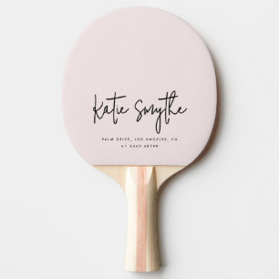 Script Kalligrafie Naam Minimalist Blush Pink Tafeltennisbatje