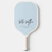 Script Kalligrafie Naam Minimalist Chic Light Blue Pickleball Paddle (Achterkant)