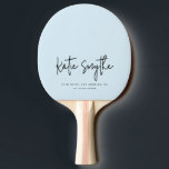 Script Kalligrafie Naam Minimalist Light Blue Tafeltennisbatje<br><div class="desc">Script Kalligrafie Naam Minimalistisch Licht Blauw Ping Pong Paddle</div>