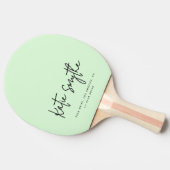 Script Kalligrafie Naam Minimalist Sage Green Tafeltennisbatje (Zijkant)