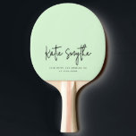 Script Kalligrafie Naam Minimalist Sage Green Tafeltennisbatje<br><div class="desc">Script Kalligrafie Naam Minimalist Sage Green Ping Pong Paddle</div>