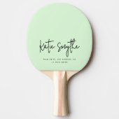 Script Kalligrafie Naam Minimalist Sage Green Tafeltennisbatje (Voorkant)