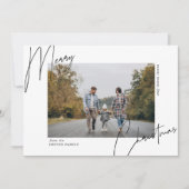 Script Kalligrafie Portret Kerst Foto Feestdagenkaart (Voorkant)